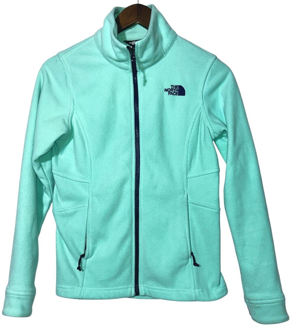 The North Face Fleece Front Zip Long Sleeve Mint Green Jacket XS